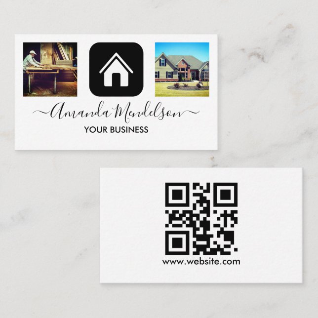 Cartão De Visita  construção de interiores mobiliário imobiliário (Frente/Verso)