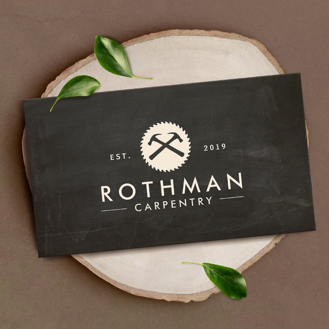 Cartão De Visita Construção de martelo-martelo-carpinteiro e serras (Criador carregado)