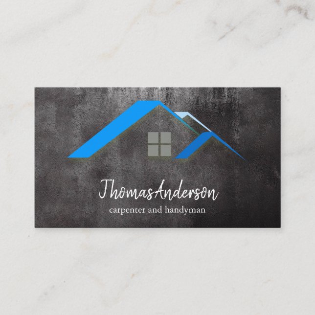 Cartão De Visita Construção de prédio preto personalizado profissio (Frente)