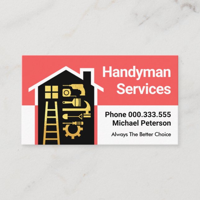 Cartão De Visita Construção de quadro doméstico (Frente)