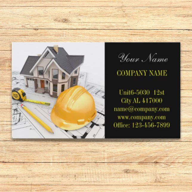 Cartão De Visita Construção de Remodelação de Casa de Renovação (Renovation Home Remodeling Contractor Construction Business Card)