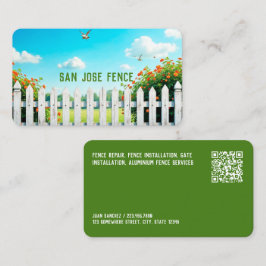 Cartão De Visita Construção e reparo personalizados de cerca QR