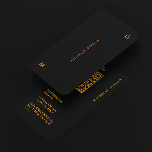 Cartão De Visita Construção Empreiteira Laranja Preto Minimalista