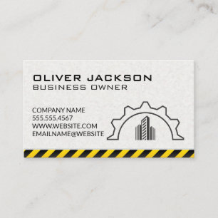 Cartão De Visita Construção Logotipo da Cidade do Gear