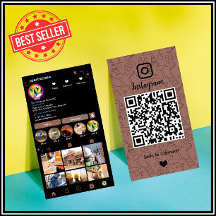 Cartão De Visita Construção Marrom Rústico Instagram QR
