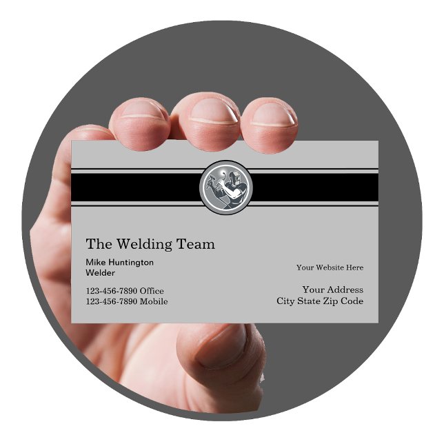 Cartão De Visita Construção moderna de soldadura por retrô (Criador carregado)