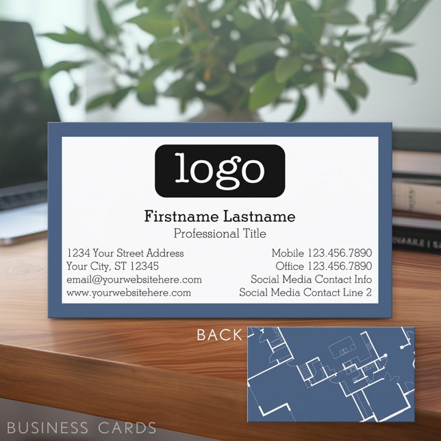 Cartão De Visita Construção ou arquiteto - Esquema e logotipo (Custom Business Card - Online Template Plus Low Quantity Printing)