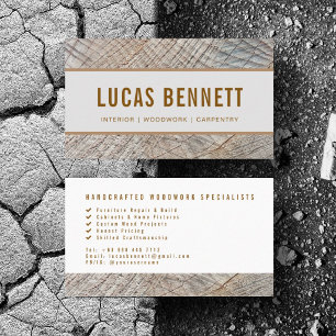Cartão De Visita Construção Personalizada Carpintaria Minimalista