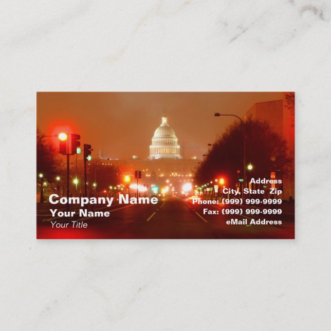 Cartão De Visita Construção principal na noite (Frente)