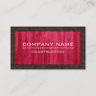Cartão De Visita Construção Profissional de Madeira Vermelha Mode