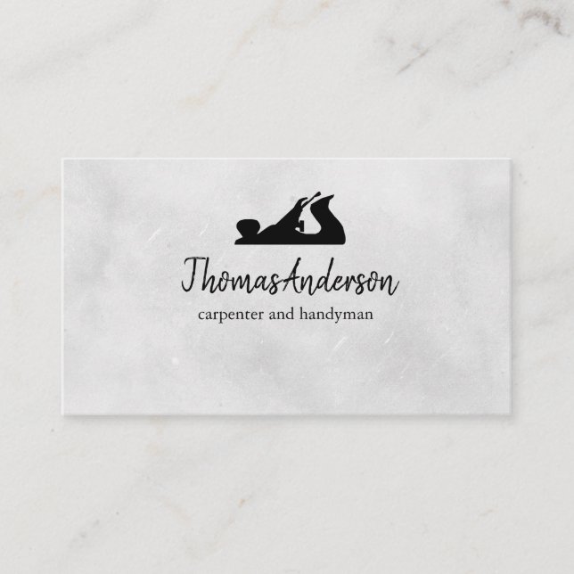 Cartão De Visita Construção profissional e avião de madeira de carp (Frente)