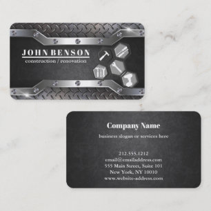 Cartão De Visita Construção Profissional em Metal Carpintaria Prest