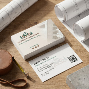 Cartão De Visita Construção Residencial Brown Drafter