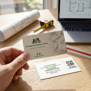 Cartão De Visita Construção Residencial GreenLight Drafter