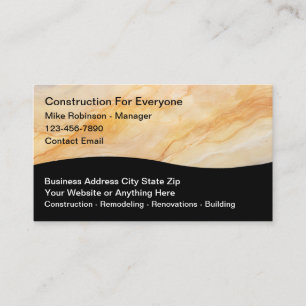 Cartão De Visita Construção Stone Granite Look Modern