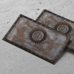 Cartão De Visita Construção Vintage Monograma Rusty Grunge Metal<br><div class="desc">Construção Vintage Monogramas Rusty Grunge Metal Cartões de visitas.</div>