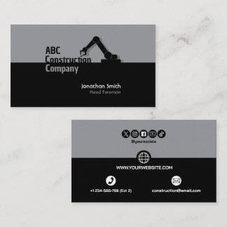 Cartão De Visita Construction Building Crane Business Card
