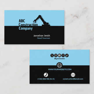 Cartão De Visita Construction Building Crane Business Card