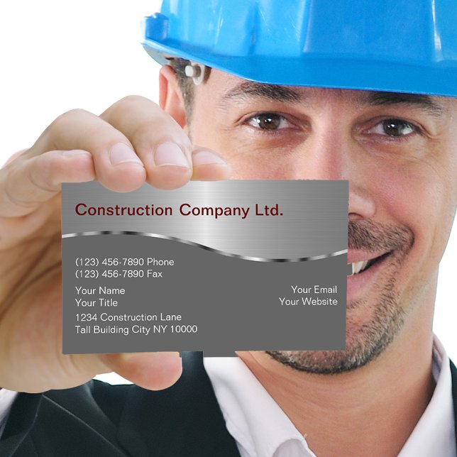 Cartão De Visita Construction Business Cards (Criador carregado)