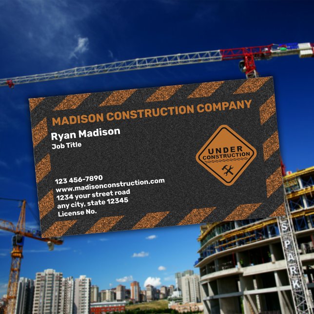 Cartão De Visita Construction | Contractor (Criador carregado)