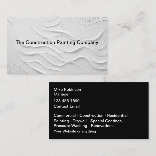 Cartão De Visita Construction Painting Professional Business Cards (Frente/Verso)