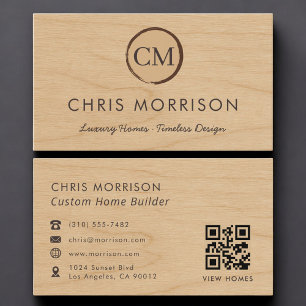 Cartão De Visita Construtor de Casas Personalizadas Código QR de Ma
