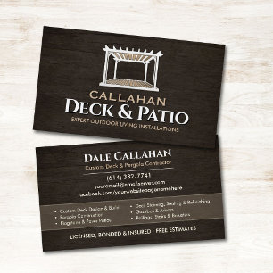 Cartão De Visita Construtor de Deck & Pátio Madeira Rústica