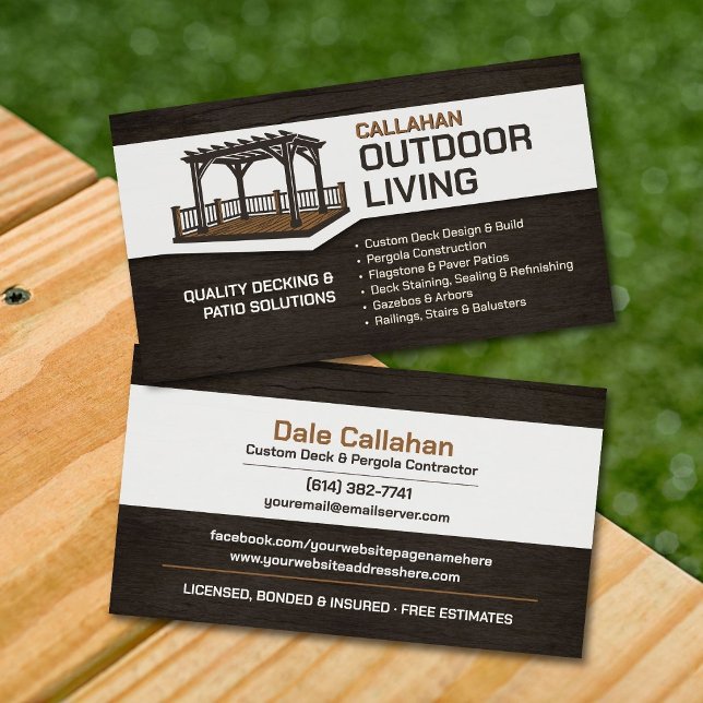 Cartão De Visita Construtor Profissional de Decks e Pátios (Criador carregado)