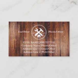 Cartão De Visita Construtor profissional Ferramentas do carpinteiro