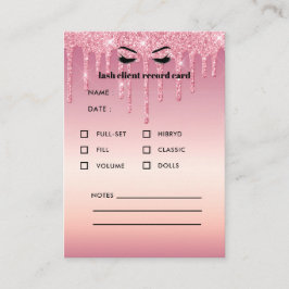 Cartão De Visita Consulta de Cliente de Extensão Eyelash da Glitter