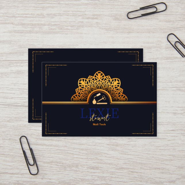 Cartão De Visita Consulta de Unhas Elegante e Sofisticada (Frente/Verso In Situ)