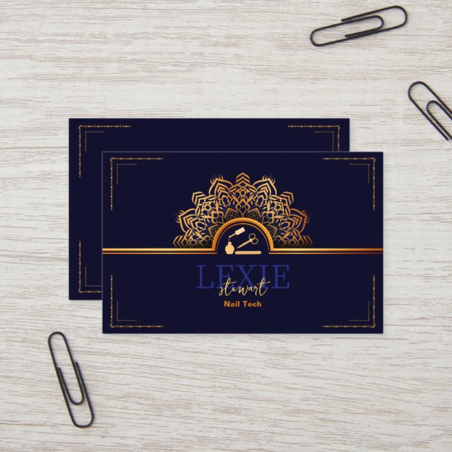 Cartão De Visita Consulta de Unhas Elegante e Sofisticada (Frente/Verso In Situ)
