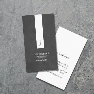 Cartão De Visita Consultante branco elegante moderno do monograma