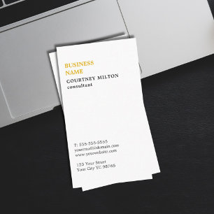 Cartão De Visita Consultante branco minimalista elegante