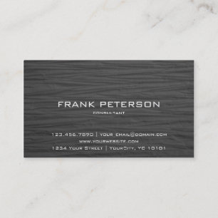Cartão De Visita Consultante branco preto frente e verso Textured