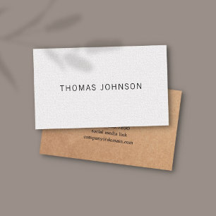 Cartão De Visita Consultante branco Textured Kraft IMPRESSO