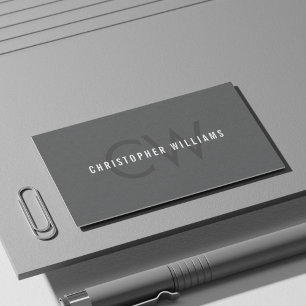 Cartão De Visita Consultante cinzento do monograma da textura