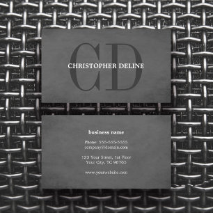Cartão De Visita Consultante cinzento do monograma da textura