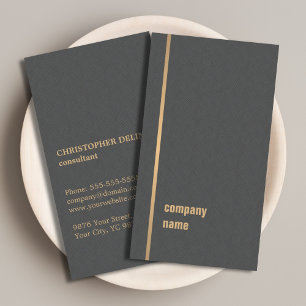 Cartão De Visita Consultante cinzento do ouro do falso da textura