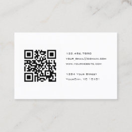Cartão De Visita Consultante preto e branco do código de QR