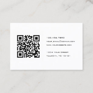 Cartão De Visita Consultante preto e branco do código de QR
