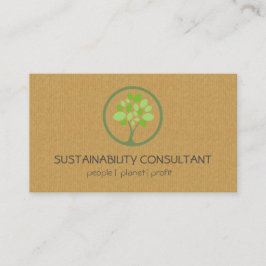 Cartão De Visita Consultante verde moderno da sustentabilidade do