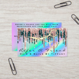 Cartão De Visita Consulte um hológrafo de Rosa de tesoura de hairdr