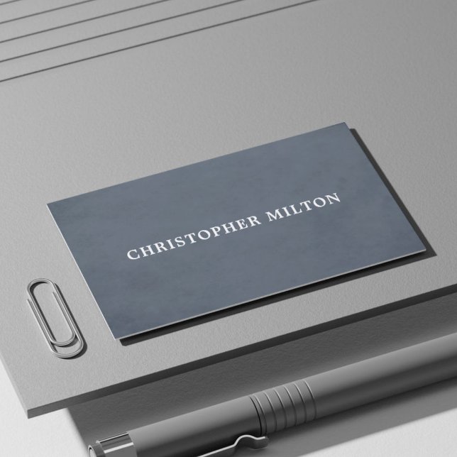 Cartão De Visita Consultor branco azul de textura elegante simples (Criador carregado)