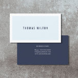 Cartão De Visita Consultor branco azul minimalista profissional<br><div class="desc">Modelo de cartão de negócios simples personalizável. Elegante e legal design. Perfeito para qualquer profissional.</div>