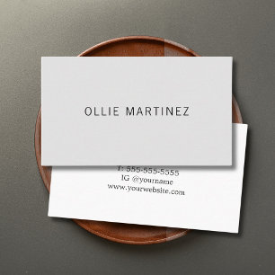 Cartão De Visita Consultor branco de Cinzas minimalista profissiona