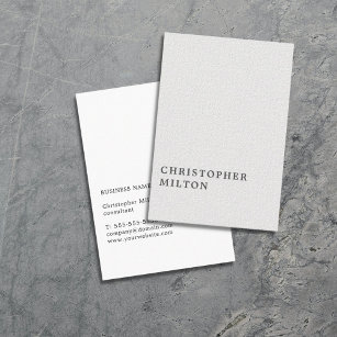 Cartão De Visita Consultor branco de textura minimalista elegante