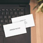 Cartão De Visita Consultor branco minimalista profissional<br><div class="desc">Modelo de cartão de negócios simples personalizável. Elegante e legal design. Perfeito para qualquer profissional.</div>