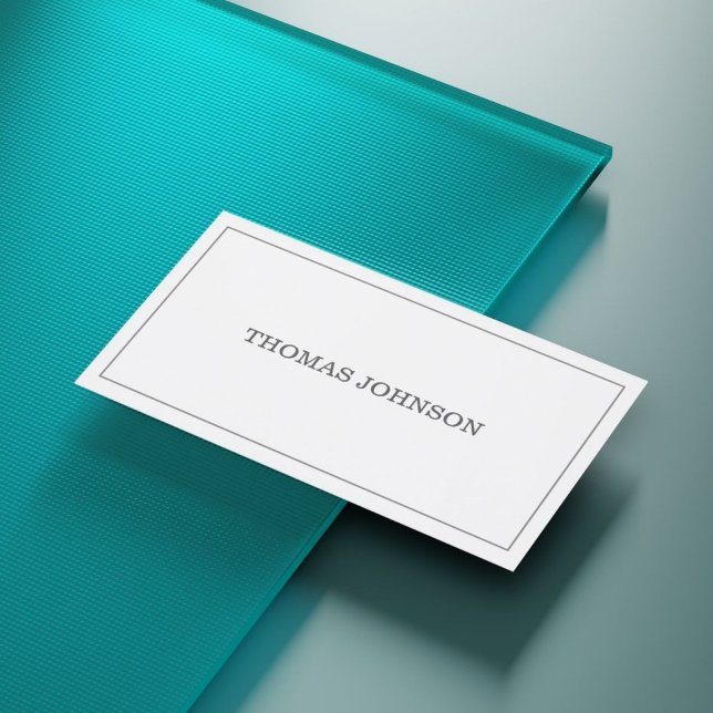 Cartão De Visita Consultor branco mínimo de Cinzas elegantes (Criador carregado)