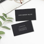 Cartão De Visita Consultor branco preto minimalista profissional<br><div class="desc">Simples modelo de cartão de negócios personalizável com papel preto. Elegante e legal design. Perfeito para qualquer profissional.</div>